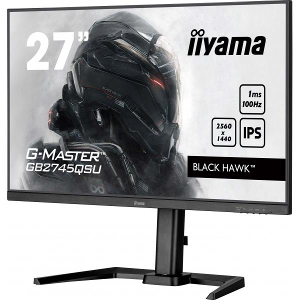 Iiyama G-MASTER GB2745QSU-B2 Monitor PC 68,6 cm [27] 2560 x 1440 Pixel Wide Quad HD LED Nero (27IN G-MASTER BLACK HAWK IPS - PANEL 2560X1440100HZ 1MS 300CD/M)IiyamaGB2745QSU-B2