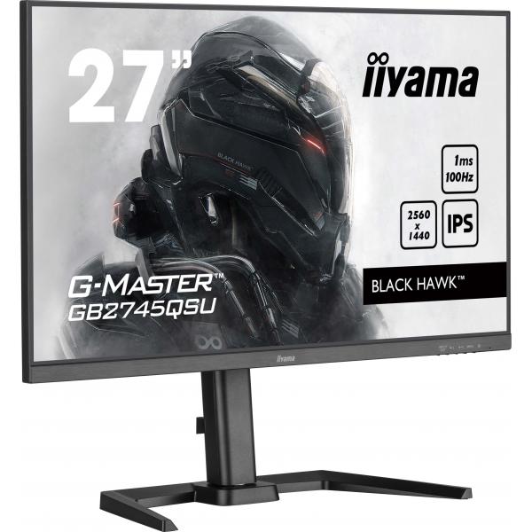 Iiyama G-MASTER GB2745QSU-B2 Monitor PC 68,6 cm [27] 2560 x 1440 Pixel Wide Quad HD LED Nero (27IN G-MASTER BLACK HAWK IPS - PANEL 2560X1440100HZ 1MS 300CD/M)IiyamaGB2745QSU-B2