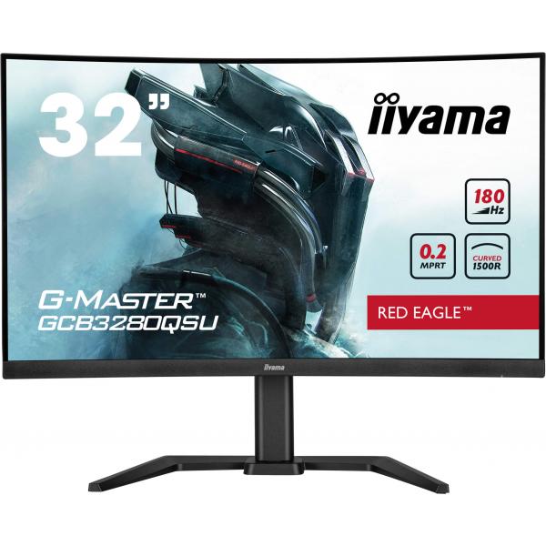 Iiyama G-MASTER GCB3280QSU-B2 Monitor PC 80 cm [31.5] 2560 x 1440 Pixel Dual QHD LED Nero (iiyama G-Master GCB3280QSU-B2 Red Eagle 32 Inch Curved Gaming Monitor, Black, 2560x1440, 0.2ms, 180hz, FreeSync, HDMI, Display Port, USB Hub, Speakers, Int PSU...