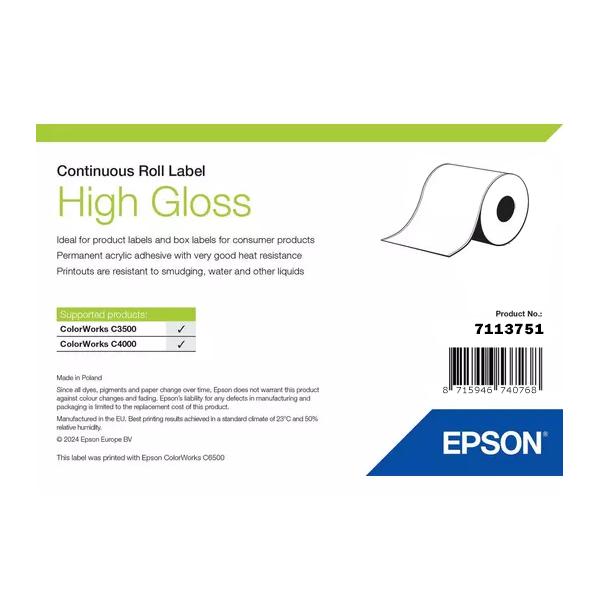 Epson High Gloss Label Etichetta per stampante autoadesiva (HIGH GLOSS LABEL CONTINUOUS - ROLL 76MM X 33M)Epson87159467407687113751