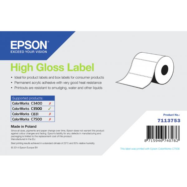 Epson High Gloss Label Etichetta per stampante autoadesiva (HIGH GLOSS LABEL DIE-CUT ROLL - 102MM X 51MM 610 LABELS)Epson87159467407827113753