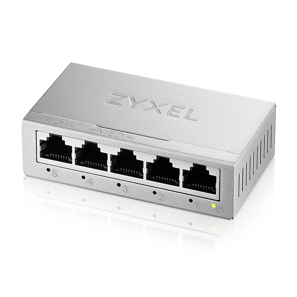 Zyxel GS-105BV5-EU0101F switch di rete Non gestito L2 Gigabit Ethernet [10/100/1000] (Zyxel GS-100 series GS-105B - Version 5 - switch - unmanaged - 5 x 10/100/1000 - desktop, montaggio a parete)Zyxel4718937638918GS-105BV5-EU0101F