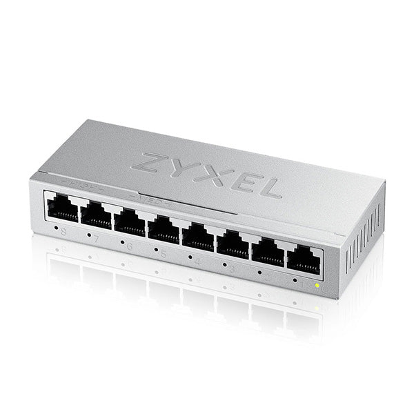 Zyxel GS-108BV5-EU0101F switch di rete Non gestito L2 Gigabit Ethernet [10/100/1000] (Zyxel GS-100 series GS-108B - Version 5 - switch - unmanaged - 8 x 10/100/1000 - desktop, montaggio a parete)Zyxel4718937638949GS-108BV5-EU0101F