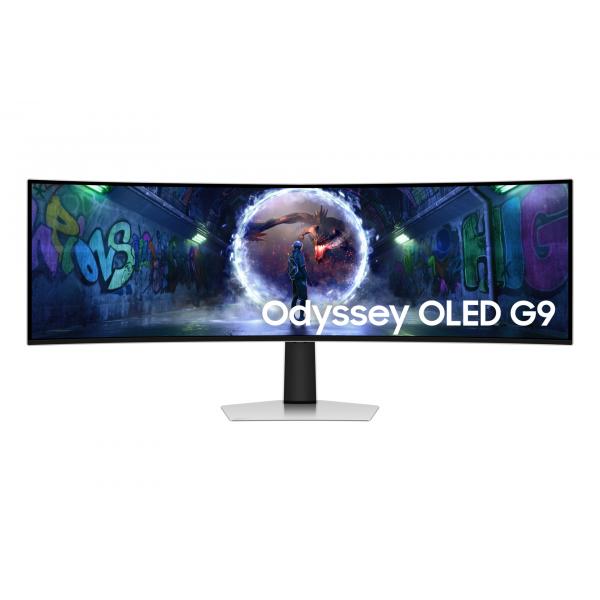 Samsung S49DG934SU Monitor PC 124,5 cm [49] 5120 x 1440 Pixel Dual QHD OLED Argento (Samsung Odyssey OLED G9 S49DG934SU - G93SD Series - OLED monitor - gaming - curved - 49 - 5120 x 1440 Dual Quad HD @ 240 Hz - 250 cd/m - 1000000:1 - HDR10, HDR10+ - ...
