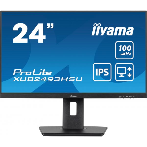 Iiyama XUB2493HSU-B7 Monitor PC 60,5 cm [23.8] 1920 x 1080 Pixel Full HD LED Nero (iiyama ProLite XUB2493HSU-B7 - Monitor a LED - 24 - 1920 x 1080 Full HD [1080p] @ 100 Hz - IPS - 250 cd/m? - 1300:1 - 1 ms - HDMI, DisplayPort - altoparlanti - nero op...