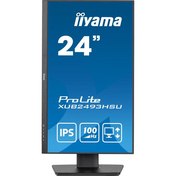 Iiyama XUB2493HSU-B7 Monitor PC 60,5 cm [23.8] 1920 x 1080 Pixel Full HD LED Nero (iiyama ProLite XUB2493HSU-B7 - Monitor a LED - 24 - 1920 x 1080 Full HD [1080p] @ 100 Hz - IPS - 250 cd/m? - 1300:1 - 1 ms - HDMI, DisplayPort - altoparlanti - nero op...