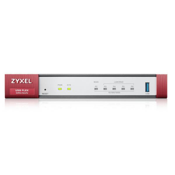 Zyxel USGFLEX50HP-EU0102F firewall [hardware] 0,35 Gbit/s (Zyxel USG Flex H Series 50HP - Firewall - con 1 anno pacchetto Gold Security Pack - 5 porte - 1GbE - gestito da cloud - per Zyxel SFP-1000T, SFP10G-LR, SFP10G-SR, SFP-LX-10-D, SFP-SX-D)Zyxel4...