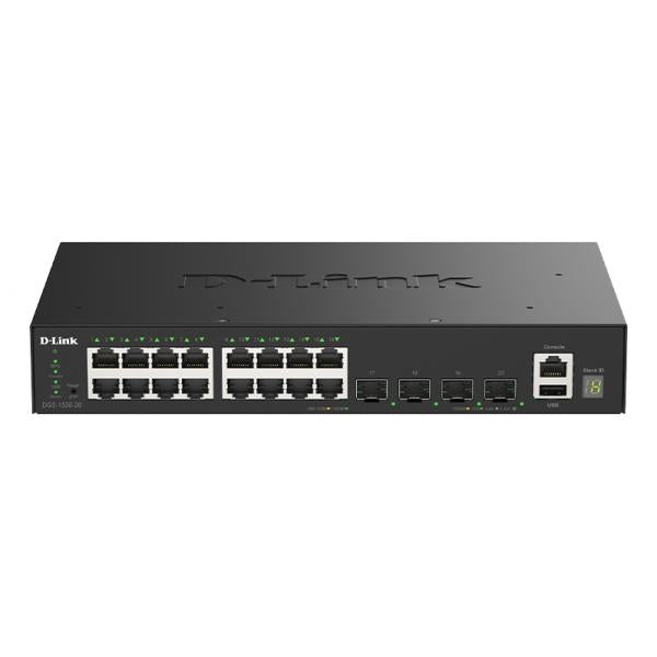 D-Link DGS-1530-20/E switch di rete Gestito L2 Gigabit Ethernet [10/100/1000] Nero (20-PORT SMART MANAGED GIGABIT - STACK SWITCH)D-link0790069474620DGS-1530-20/E