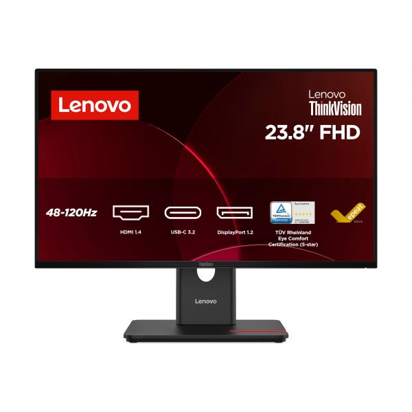 Lenovo ThinkVision T24-40 Monitor (Lenovo ThinkVision T24-40 - LED monitor - 24 [23.8 viewable] - 1920 x 1080 Full HD [1080p] @ 120 Hz - IPS - 250 cd/m - 1500:1 - 4 ms - HDMI, VGA, DisplayPort - raven black)Lenovo64A4MATXUK