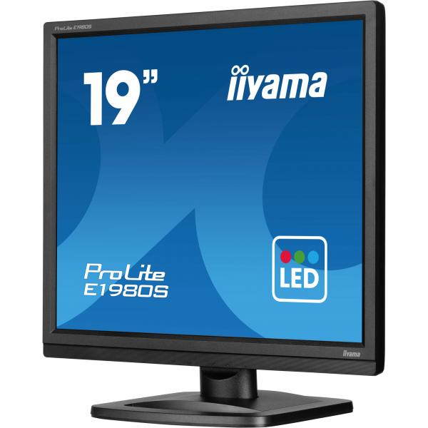 Iiyama ProLite E1980S-B1 Monitor PC 48,3 cm [19] 1280 x 1024 Pixel VGA LED Nero (19 ProLite E1980S-B1 Monitor - 19 Black LED Monitor DisplayPort and HDMI)Iiyama4948570125418E1980S-B1