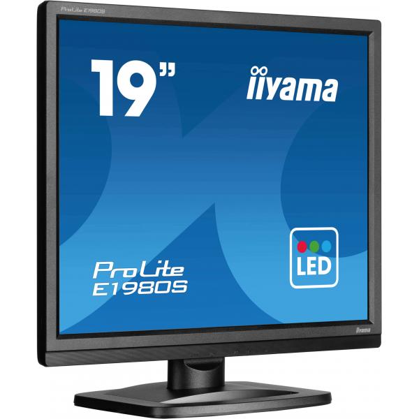 Iiyama ProLite E1980S-B1 Monitor PC 48,3 cm [19] 1280 x 1024 Pixel VGA LED Nero (19 ProLite E1980S-B1 Monitor - 19 Black LED Monitor DisplayPort and HDMI)Iiyama4948570125418E1980S-B1