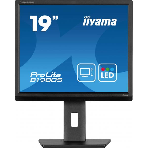Iiyama ProLite B1980S-B1 Monitor PC 48,3 cm [19] 1280 x 1024 Pixel VGA LED Nero (19 ProLite B1980S-B1 Monitor - 19 Black LED Monitor DisplayPort and HDMI)Iiyama4948570125425B1980S-B1