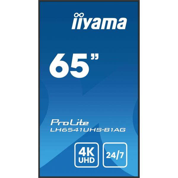 Iiyama LH6541UHS-B1AG visualizzatore di messaggi 163,8 cm [64.5] LCD 500 cd/m 4K Ultra HD Nero 24/7 (iiyama ProLite LH6541UHS-B1AG - 65 Categoria diagonale [64.5 visualizzabile] Display LCD retroilluminato a LED - segnaletica digitale - 4K UHD [2160p...