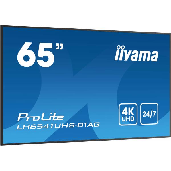 Iiyama LH6541UHS-B1AG visualizzatore di messaggi 163,8 cm [64.5] LCD 500 cd/m 4K Ultra HD Nero 24/7 (65 3840x2160, 4K UHD IPS - panel, 25% Haze, Landscape - and Portrait mode, 24/7 - Warranty: 36M)Iiyama4948570124558LH6541UHS-B1AG
