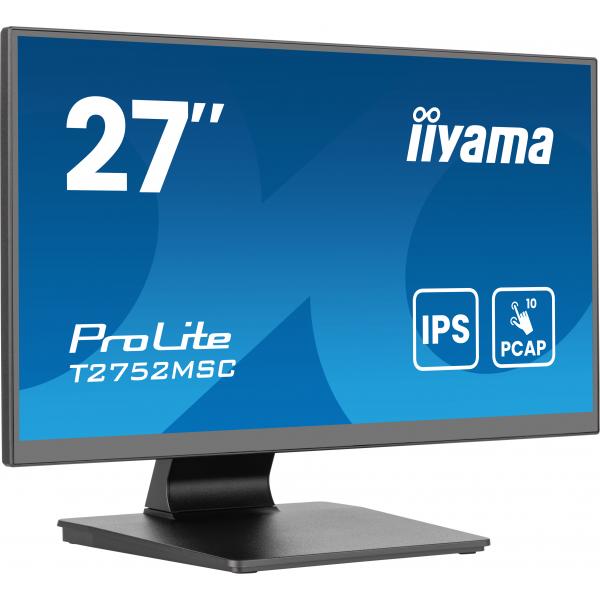 Iiyama ProLite T2752MSC-B1AG Monitor PC 68,6 cm [27] 1920 x 1080 Pixel Full HD LED Touch screen Nero (iiyama ProLite T2752MSC-B1AG - Monitor a LED - 27 - touchscreen - 1920 x 1080 Full HD [1080p] @ 60 Hz - IPS - 400 cd/m? - 1000:1 - 5 ms - HDMI, Disp...