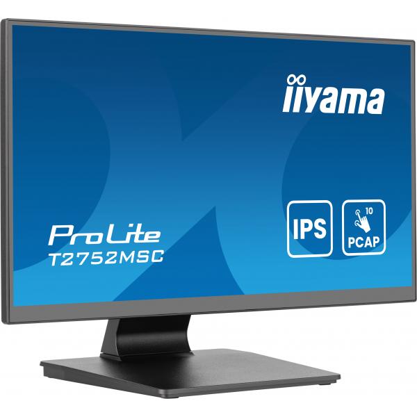 Iiyama ProLite T2752MSC-B1AG Monitor PC 68,6 cm [27] 1920 x 1080 Pixel Full HD LED Touch screen Nero (iiyama ProLite T2752MSC-B1AG - Monitor a LED - 27 - touchscreen - 1920 x 1080 Full HD [1080p] @ 60 Hz - IPS - 400 cd/m? - 1000:1 - 5 ms - HDMI, Disp...