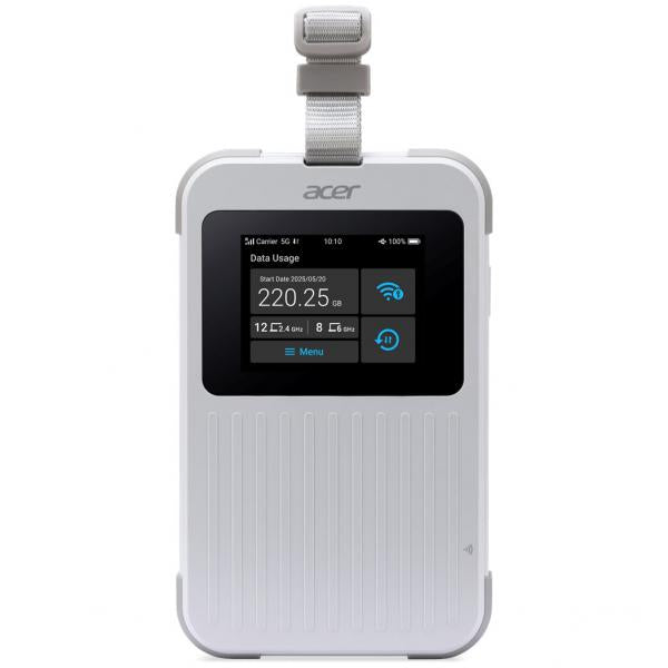 Acer Connect M6E with 1GB router wireless Dual-band [2.4GHz + 5GHz or 2.4GHz + 6GHz] 5G (Acer - Mobile hotspot - 5G LTE - 3.27 Gbps - Wi-Fi 5, Wi-Fi 6, NFC - with 1GB Data - for Acer P1258, P1358, P1558, P5550, S1287, S1387, XL2521, Chromebook Tab 31...