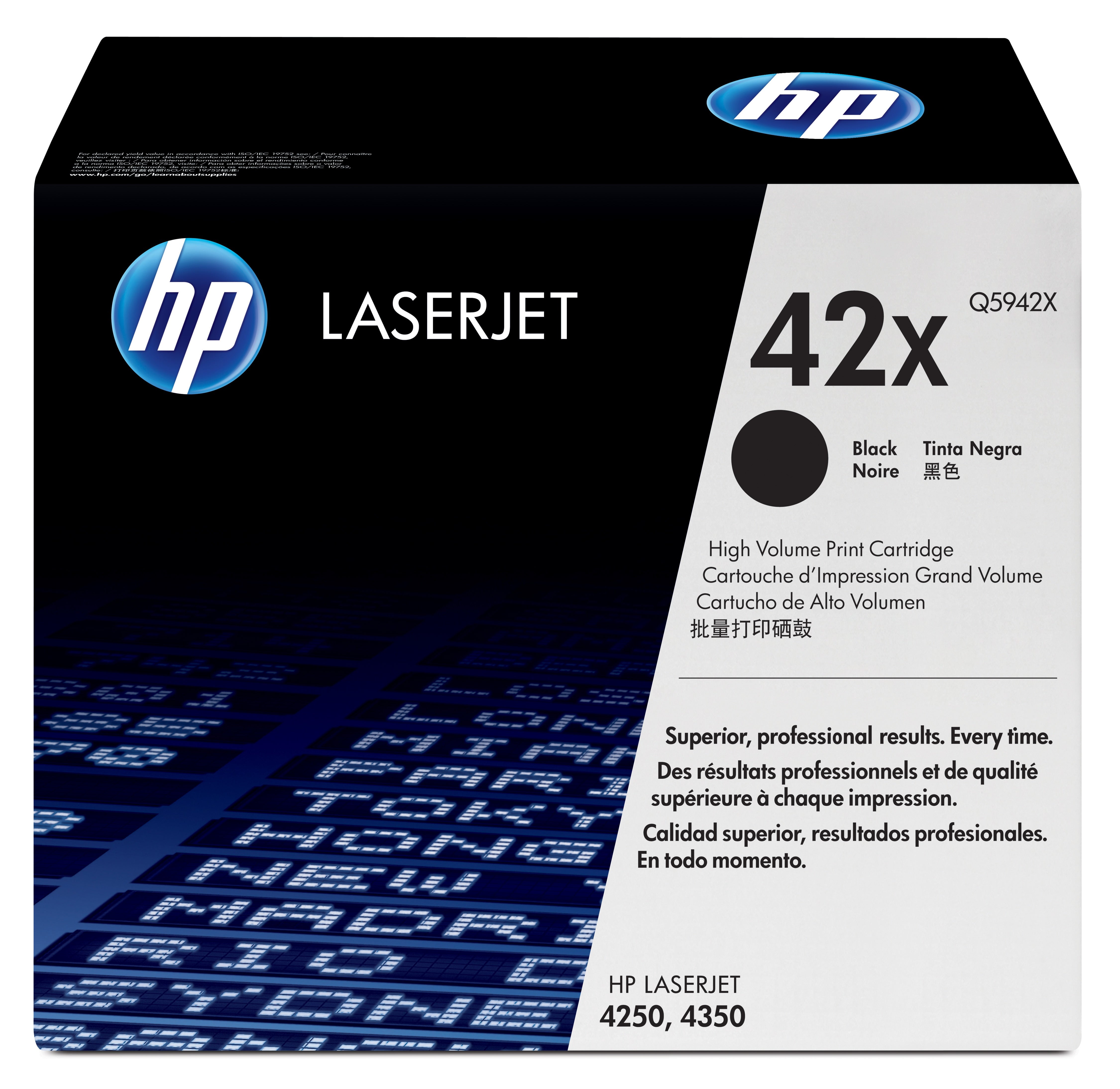 HP 42X High Yield Black Original LaserJet Toner Cartridge cartuccia toner 1 pz Originale Nero (HP 42X - H?jtydende - sort - original)HpQ5942X