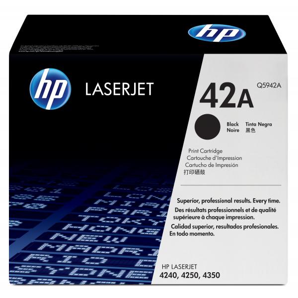 HP 42X High Yield Black Original LaserJet Toner Cartridge cartuccia toner 1 pz Originale Nero (HP 42X - H?jtydende - sort - original)HpQ5942X