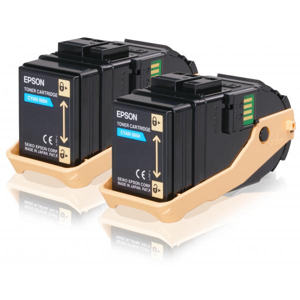 Epson Toner Ciano [conf.doppia] (AL-C9300N DOUBLE PACK TONER CART CYA)EpsonC13S050608