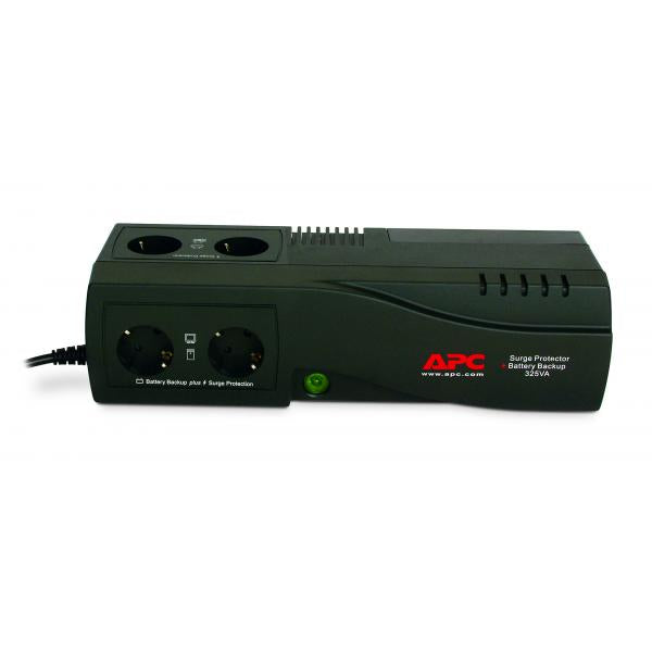 APC Back-UPS gruppo di continuità [UPS] Standby [Offline] 0,325 kVA 185 W (APC SurgeArrest + Battery Backup 325VA - UPS - 230 V c.a. V - 325 VA - connettori di uscita 4 - Germania - carbone)Apc0731304211143BE325-GR