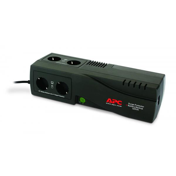 APC Back-UPS gruppo di continuità [UPS] Standby [Offline] 0,325 kVA 185 W (APC SurgeArrest + Battery Backup 325VA - UPS - 230 V c.a. V - 325 VA - connettori di uscita 4 - Germania - carbone)Apc0731304211143BE325-GR