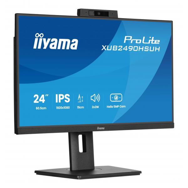 Iiyama XUB2490HSUH-B2 Monitor PC 60,5 cm [23.8] 1920 x 1080 Pixel Full HD LED Nero (XUB2490HSUH-B2 24IN 5MP WINDOWS - HELLO CAM IPS 100HZ LCD SLIM)Iiyama4948570125517XUB2490HSUH-B2