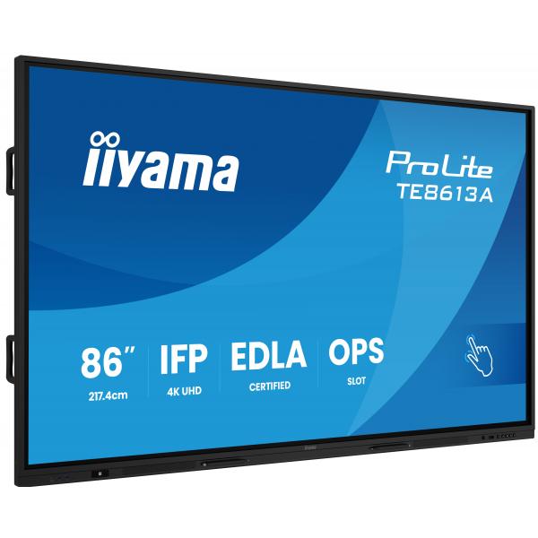 Iiyama TE8613A-B1AG visualizzatore di messaggi Pannello piatto interattivo 2,17 m [85.6] Wi-Fi 450 cd/m 4K Ultra HD Nero Touch screen Processore integrato Android 18/7 (iiyama TE8613A-B1AG Signage Display Interactive flat panel 2.17 m [85.6'] Wi-Fi 4...