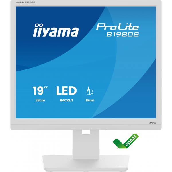 Iiyama ProLite B1980S-W1 Monitor PC 48,3 cm [19] 1280 x 1024 Pixel SVGA LED Bianco (iiyama ProLite B1980S-W1 computer monitor 48.3 cm [19'] 1280 x 1024 pixels SVGA LED White)Iiyama4948570125432B1980S-W1