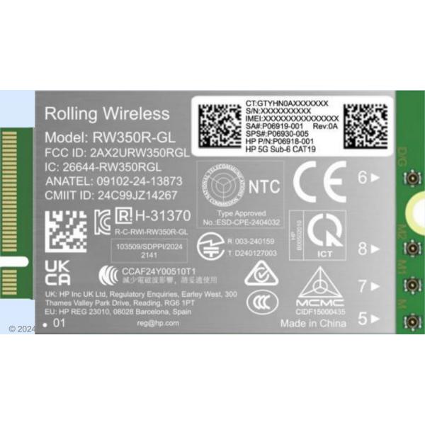 HP 5G Sub-6 WWAN scheda di interfaccia e adattatore Interno (HP 5G Solution WWAN)Hp0198990490243B8BD4AA