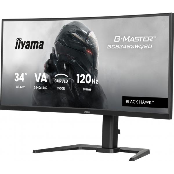 Iiyama GCB3482WQSU-B1 Monitor PC 86,4 cm [34] 3440 x 1440 Pixel UltraWide Quad HD LED Nero (34 G-MASTER GCB3482WQSU-B1 Monitor - 34 Black VA Gaming Monitor Height Adjustable DisplayPort USB and HDMI)IiyamaGCB3482WQSU-B1
