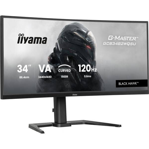 Iiyama GCB3482WQSU-B1 Monitor PC 86,4 cm [34] 3440 x 1440 Pixel UltraWide Quad HD LED Nero (34 G-MASTER GCB3482WQSU-B1 Monitor - 34 Black VA Gaming Monitor Height Adjustable DisplayPort USB and HDMI)IiyamaGCB3482WQSU-B1