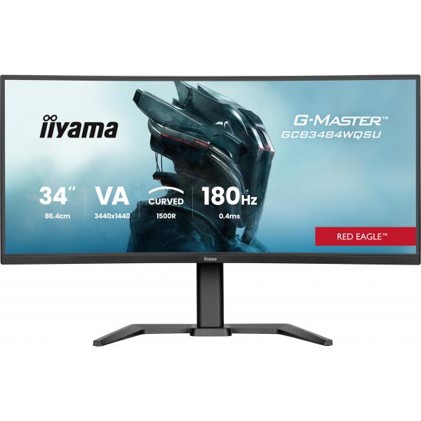 Iiyama G-MASTER GCB3484WQSU-B1 Monitor PC 86,4 cm [34] 3440 x 1440 Pixel UltraWide Quad HD LED Nero (34IN G-MASTER RED EAGLE VA - PANEL CURVED DESIGN 1500R 3440X1)Iiyama4948570125166GCB3484WQSU-B1