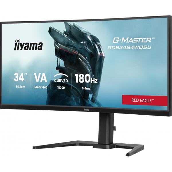 Iiyama G-MASTER GCB3484WQSU-B1 Monitor PC 86,4 cm [34] 3440 x 1440 Pixel UltraWide Quad HD LED Nero (34 G-MASTER GCB3484WQSU-B1 Monitor - 34 Black VA Gaming Monitor Height Adjustable DisplayPort USB and HDMI)Iiyama4948570125166GCB3484WQSU-B1