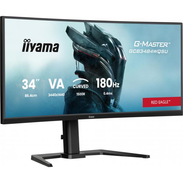 Iiyama G-MASTER GCB3484WQSU-B1 Monitor PC 86,4 cm [34] 3440 x 1440 Pixel UltraWide Quad HD LED Nero (34IN G-MASTER RED EAGLE VA - PANEL CURVED DESIGN 1500R 3440X1)Iiyama4948570125166GCB3484WQSU-B1