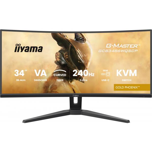 Iiyama G-MASTER GCB3486WQSCP-B1 Monitor PC 86,4 cm [34] 3440 x 1440 Pixel UltraWide Quad HD Nero (34 G-MASTER GCB3486WQSCP-B1 Monitor - 34 Black VA Gaming Monitor Height Adjustable DisplayPort USB and HDMI)Iiyama4948570125173GCB3486WQSCP-B1