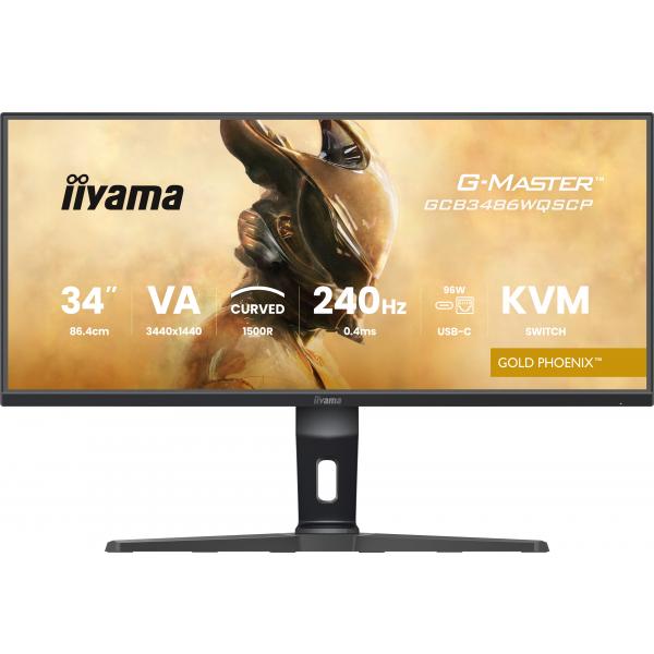 Iiyama G-MASTER GCB3486WQSCP-B1 Monitor PC 86,4 cm [34] 3440 x 1440 Pixel UltraWide Quad HD Nero (34 G-MASTER GCB3486WQSCP-B1 Monitor - 34 Black VA Gaming Monitor Height Adjustable DisplayPort USB and HDMI)Iiyama4948570125173GCB3486WQSCP-B1