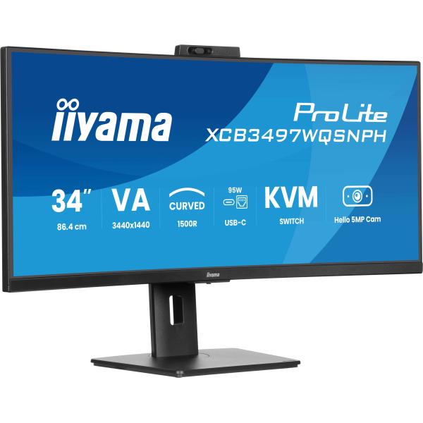 Iiyama ProLite XCB3497WQSNPH-B1 Monitor PC 86,4 cm [34] 3440 x 1440 Pixel UltraWide Quad HD LED Nero (iiyama ProLite XCB3497WQSNPH-B1 computer monitor 86.4 cm [)Iiyama4948570125296XCB3497WQSNPH-B1