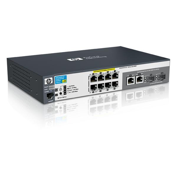 Hewlett Packard Enterprise ProCurve 2520-8-PoE Gestito L2 Fast Ethernet [10/100] Nero 1U Supporto Power over Ethernet [PoE] (J9137-69001 HP PROCURVE 2520-8-POE SWITCH)Hpe4053162572638J9137-69001