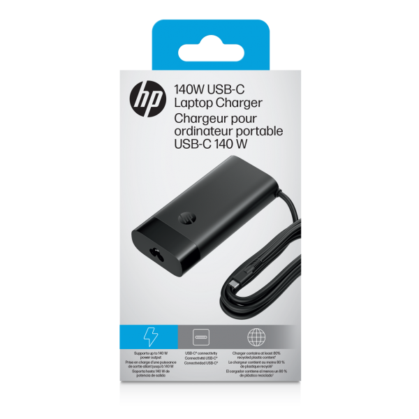 HP 140W USB-C Laptop Charger (USB-C 140W Laptop Charger - EMEA-INTL English Loc-Euro - plug - Warranty: 12M)HpB7NM4AA#ABB