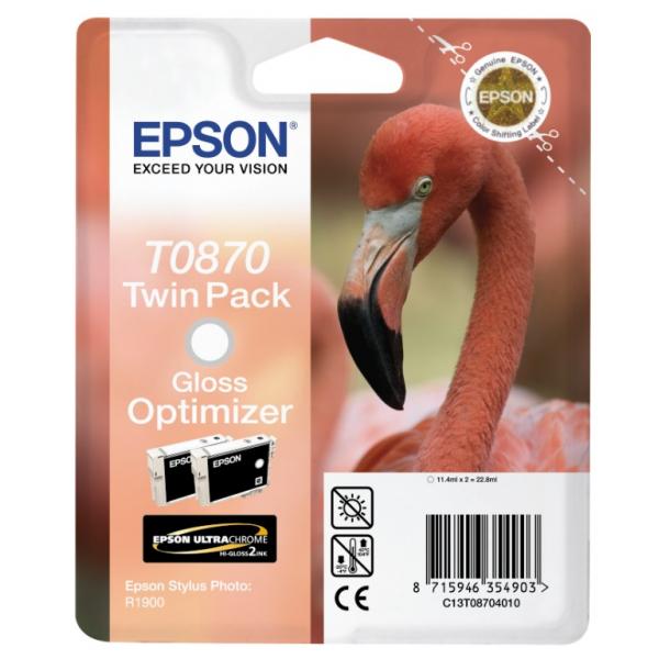 Epson Flamingo Twinpack Gloss Optimizer (STYLUS PHOTO UC R1900 HG 13ML-OPTIMI)EpsonC13T08704010
