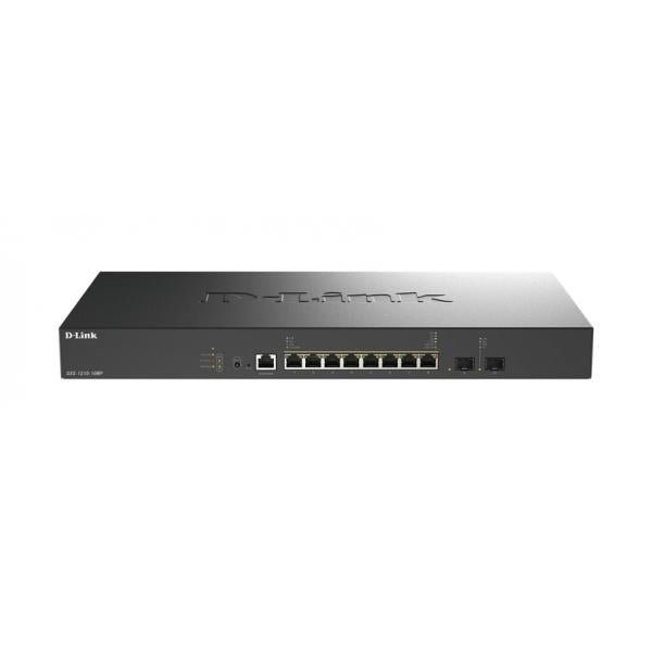 D-Link DXS-1210-10MP/B switch di rete Gestito L2+ 10G Ethernet [100/1000/10000] Supporto Power over Ethernet [PoE] Nero (D-Link DXS 1210-10MP - Switch - Managed - 8 x 10GBase-T + 2 x 10 Gigabit SFP+ - rack-mountable - PoE++ [370 W])D-linkDXS-1210-10MP/B