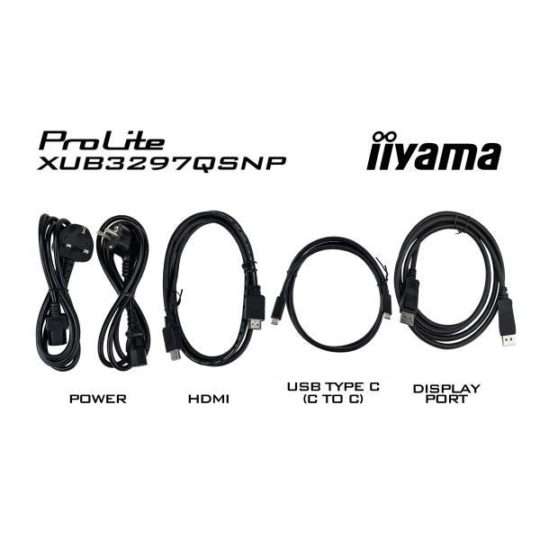 Iiyama ProLite XUB3297QSNP-B1 Monitor PC 81,3 cm [32] 2560 x 1440 Pixel Quad HD LED Nero (32IN IPS-PANEL 2560X1440 - 350CD/M USB-C DOCK [LAN/95W PD/D)IiyamaXUB3297QSNP-B1
