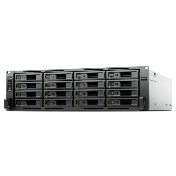 Synology RS2825RP+ 16 Bay NAS Armadio [3U] V1780B 8 GB DDR4 Synology DSM Grigio (Synology RS2825RP+ with Ryzen V1780B CPU; 8GB ram; 1x 10GbE [+ optional 10/25GbE NIC] and 2x 1GbE ports [5Years warranty])SynologyRS2825RP+