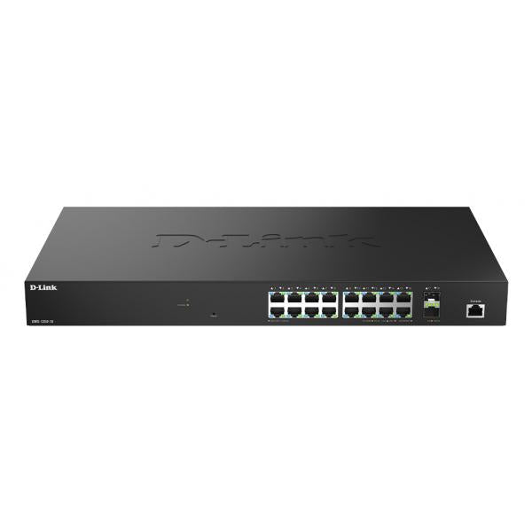 D-Link DMS-1250-18/B switch di rete Gestito L2+ 2.5G Ethernet [100/1000/2500] Nero (D-Link DMS-1250-18 - Switch - L2+ - smart - 16 x 2.5GBase-T + 2 x 10 Gigabit SFP+ - desktop - for P/N: DEM-310GT, DEM-311GT, DEM-314GT, DEM-410T, DEM-431XT, DEM-432XT...