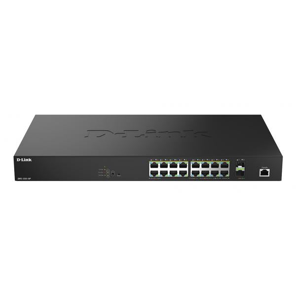 D-Link DMS-1250-18P/B switch di rete Gestito L2+ 2.5G Ethernet [100/1000/2500] Supporto Power over Ethernet [PoE] Nero (D-Link DMS-1250-18P - Switch - L2+ - smart - 16 x 10/100/1000/2.5G [PoE++] + 2 x 10 Gigabit SFP+ - desktop - PoE++ [370 W])D-link0...