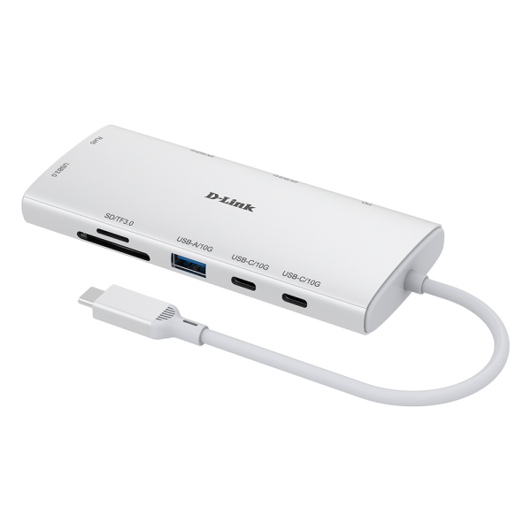 D-Link DUP-A01 hub di interfaccia USB 3.2 Gen 1 [3.1 Gen 1] Type-C 10000 Mbit/s Bianco (10-IN-1 USB-C HUB WITH DUAL 4K - HDMI PORTS)D-linkDUP-A01
