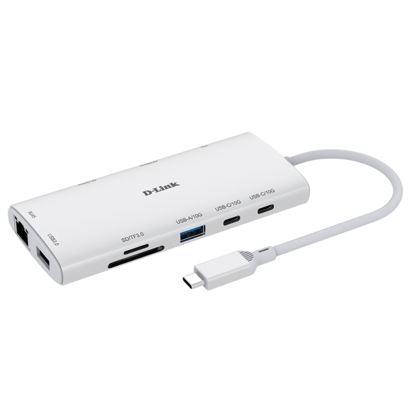 D-Link DUP-A01 hub di interfaccia USB 3.2 Gen 1 [3.1 Gen 1] Type-C 10000 Mbit/s Bianco (10-IN-1 USB-C HUB WITH DUAL 4K - HDMI PORTS)D-linkDUP-A01