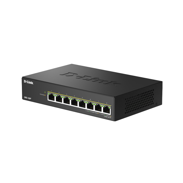 D-Link DMS-108P/B switch di rete Non gestito 2.5G Ethernet [100/1000/2500] Supporto Power over Ethernet [PoE] Nero (8-PORT 2.5G MULTI-GIGABIT POE++ - UNMANAGED SWITCH)D-link0790069477980DMS-108P/B
