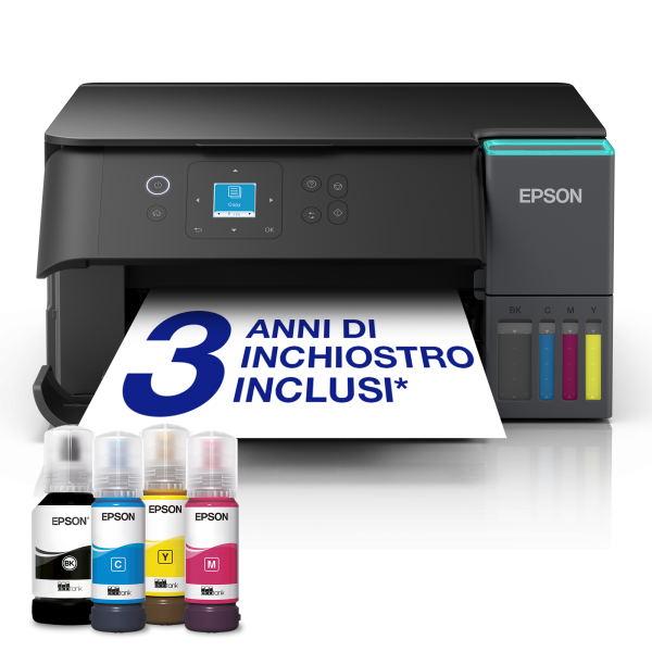 Epson EcoTank ET-2950 (Epson EcoTank ET-2950 - Stampante multifunzione - colore - ink-jet - ITS - A4/Letter [supporti] - fino a 15 ppm [stampa] - 100 fogli - Wi-Fi[ac], USB - nero)Epson8715946733050C11CL41404